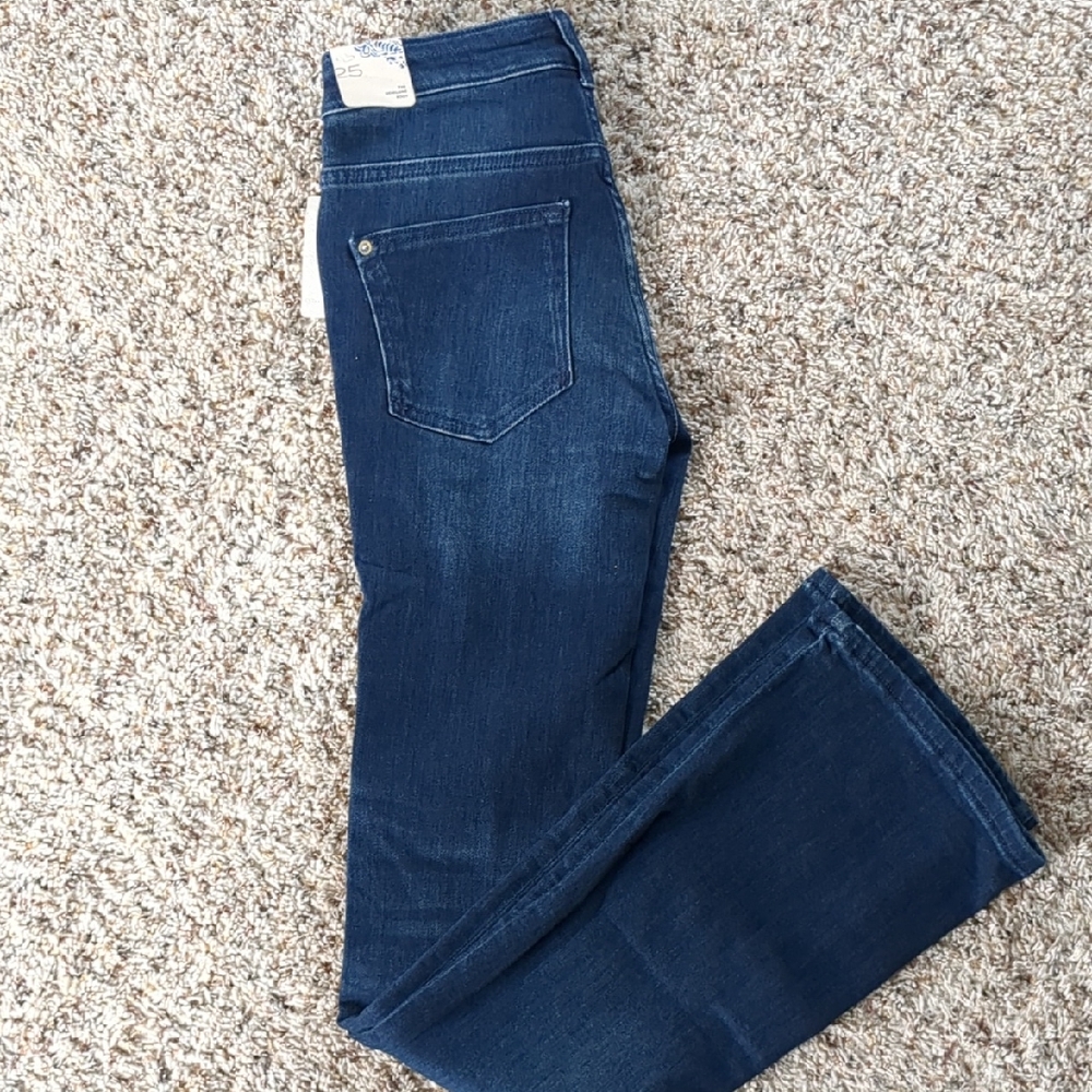 Pilcro Women's Deep Indigo Straight Leg Jeans